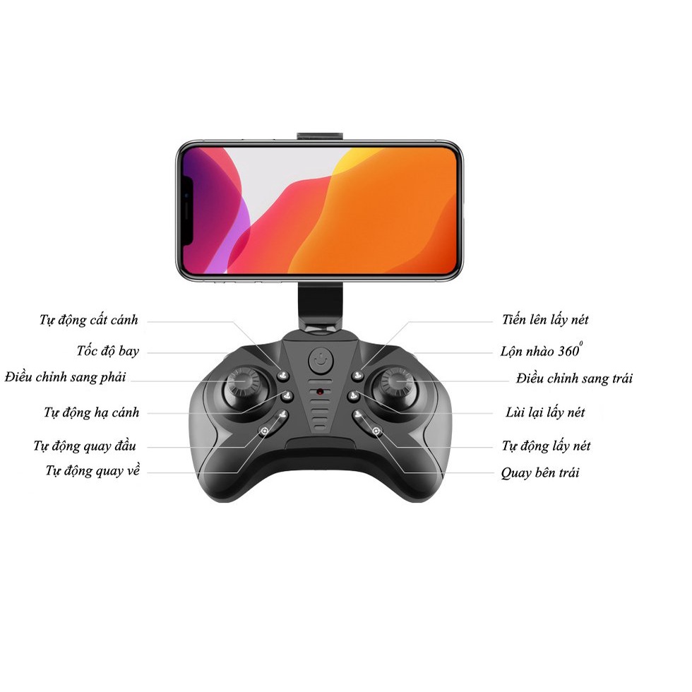 Bản 2 Camera  Máy bay camera 4k flycam mini giá rẻ điều khiển từ xa quay phim, chụp ảnh, kết nối wifi