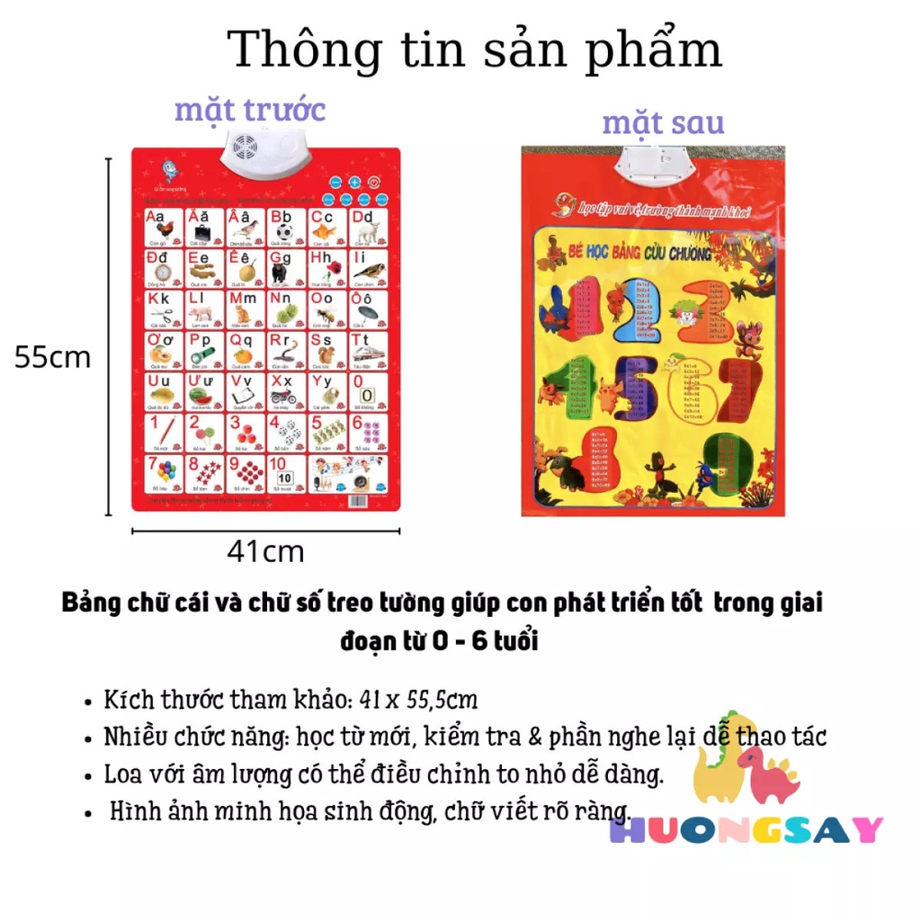 Bảng chữ cái có giọng nói tặng kèm pin, Bảng chữ cái và số tiếng Việt thông minh