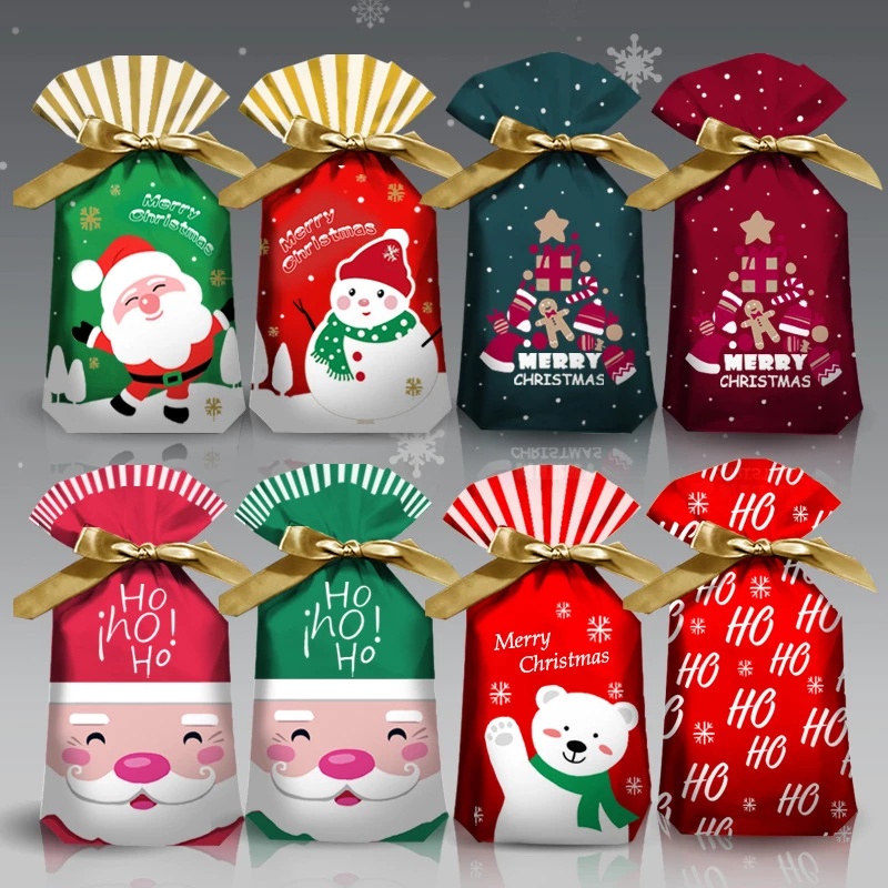 Túi Đựng Bánh Kẹo Giáng Sinh &amp; Năm Mới Hình Ông Già Noel