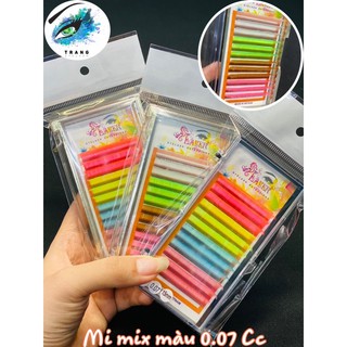 Lông Mi Màu nhiều màu Trang Eyelash mi nhiều màu, mi mix màu, nhiều màu trong 1 hộp