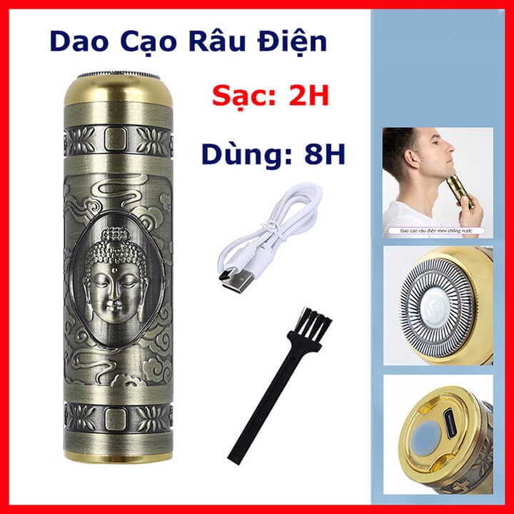 Máy cạo râu điện mini đa năng pin sạc chống nước, cạo râu khô và ướt, máy cạo lông unisex bỏ túi