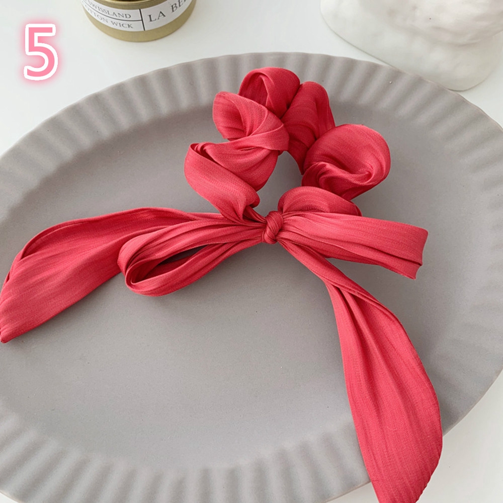 Dây thun buộc tóc họa tiết nơ và hoa co giãn thời trang cho nữ