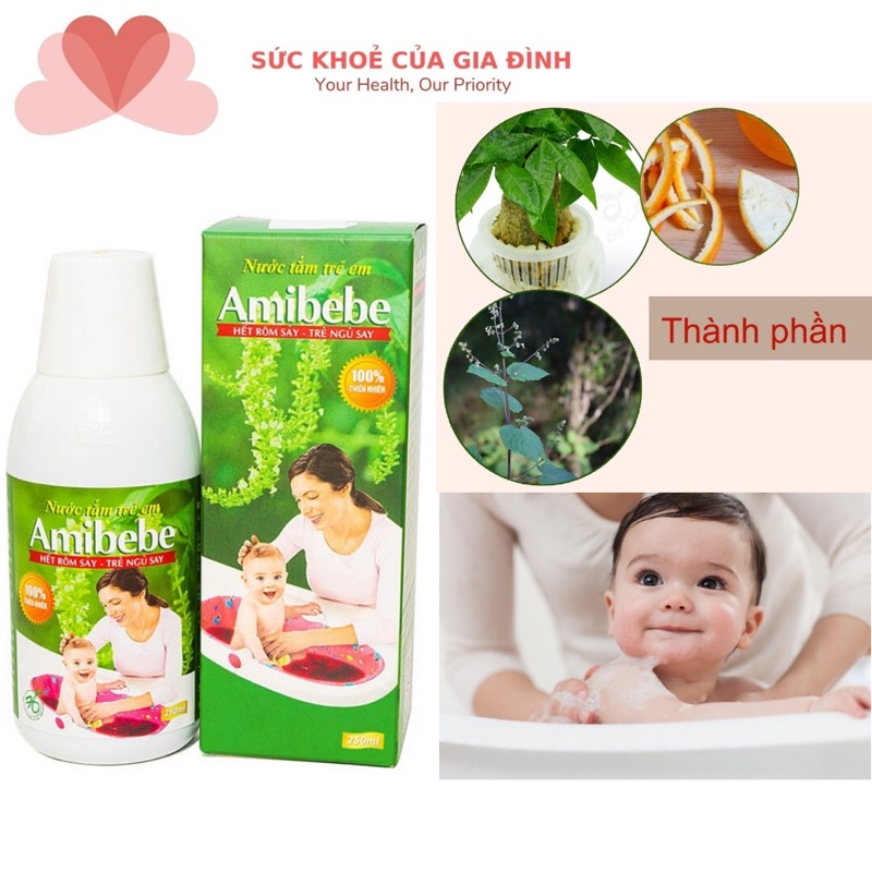 Sữa tắm thảo mộc cho trẻ Amibebe 250ml - SỨC KHOẺ CỦA GIA ĐÌNH