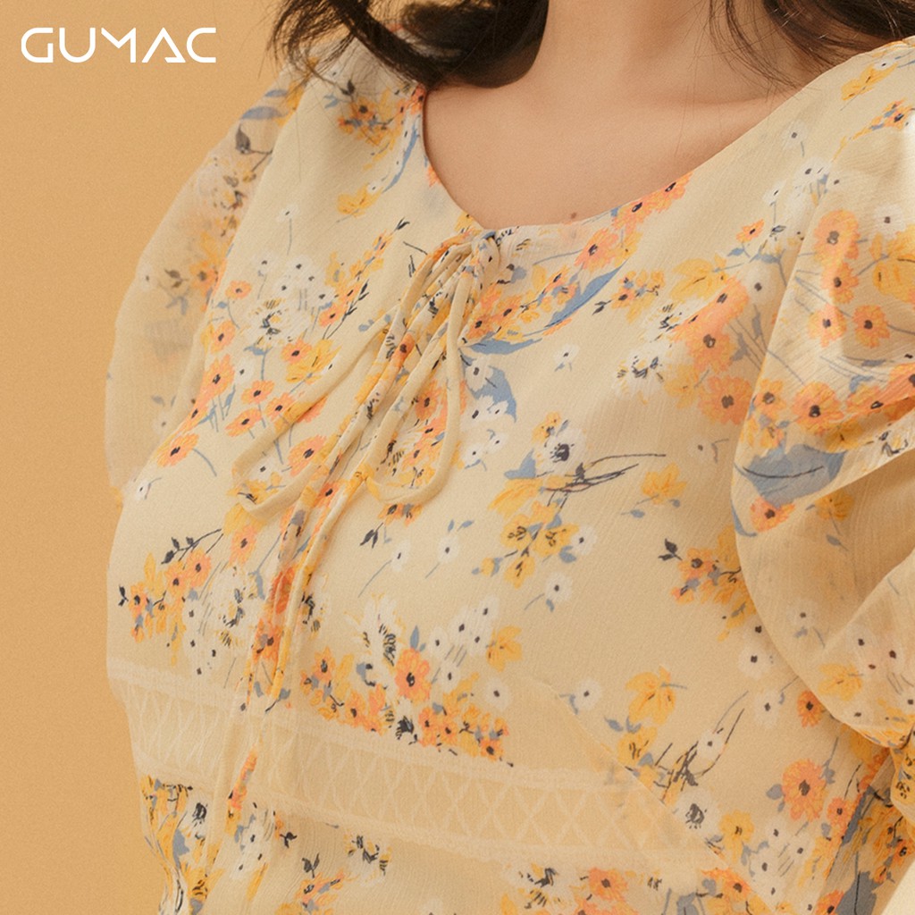 Đầm hoa tay nhún chun DA744 GUMAC | BigBuy360 - bigbuy360.vn