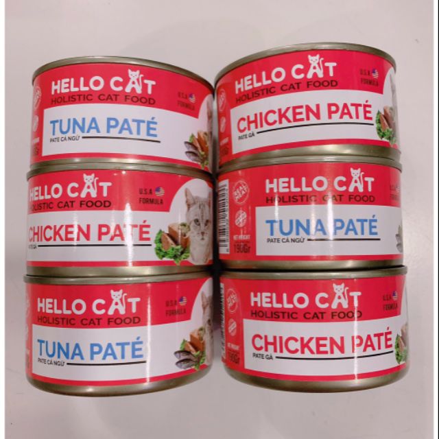 Pate Mèo Ba tê Hello Cat Hello Tuna công thức Mỹ mèo thức ăn ướt