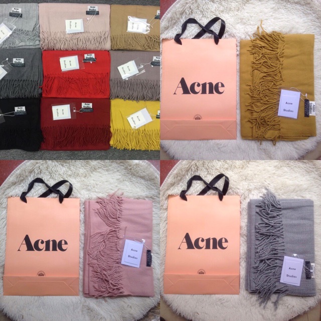 Khăn Acne Studio siêu dày ấm Màu Đỏ Tươi