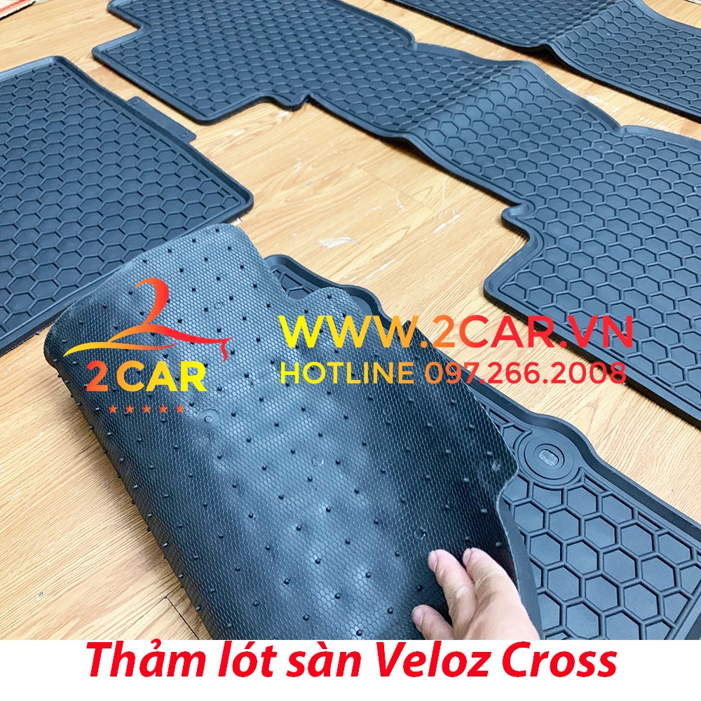 Thảm sàn, Thảm lót sàn xe Toyota Veloz Cross 2022 2023 cao su đúc, vân tổ ong, không mùi, MẪU NISSIN