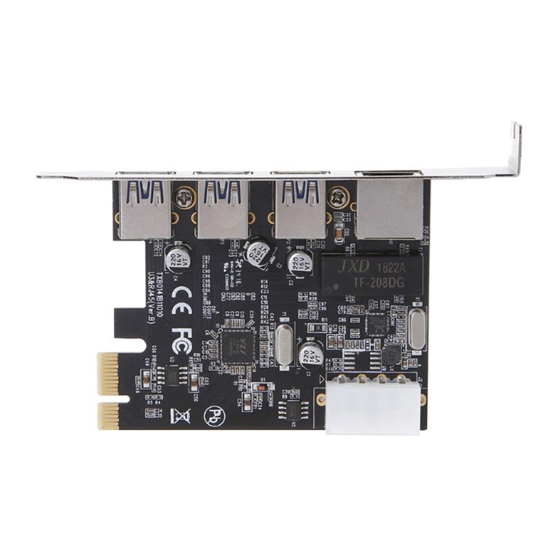 Card Mở Rộng PCI-E Sang USB 3.0 4 Cổng (4 USB3.0 + 1 RJ45 Thẻ
