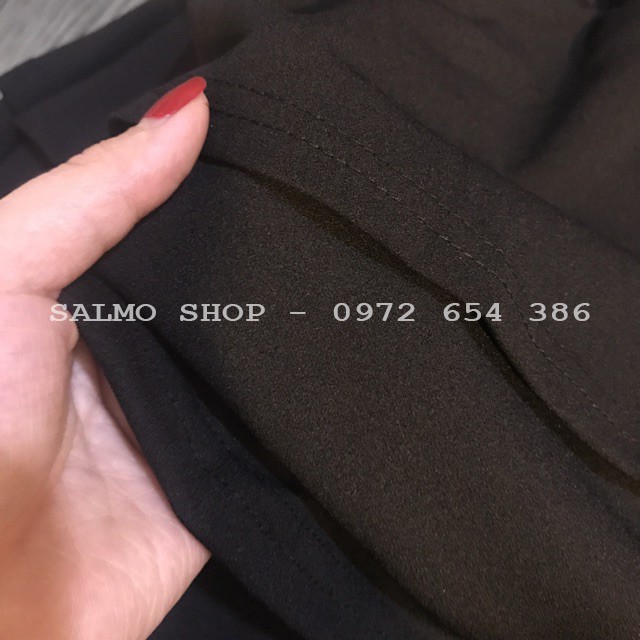 Chân váy xòe ngắn 2 tầng màu đen có quần lót trong - Chất vải Umi Hàn Quốc