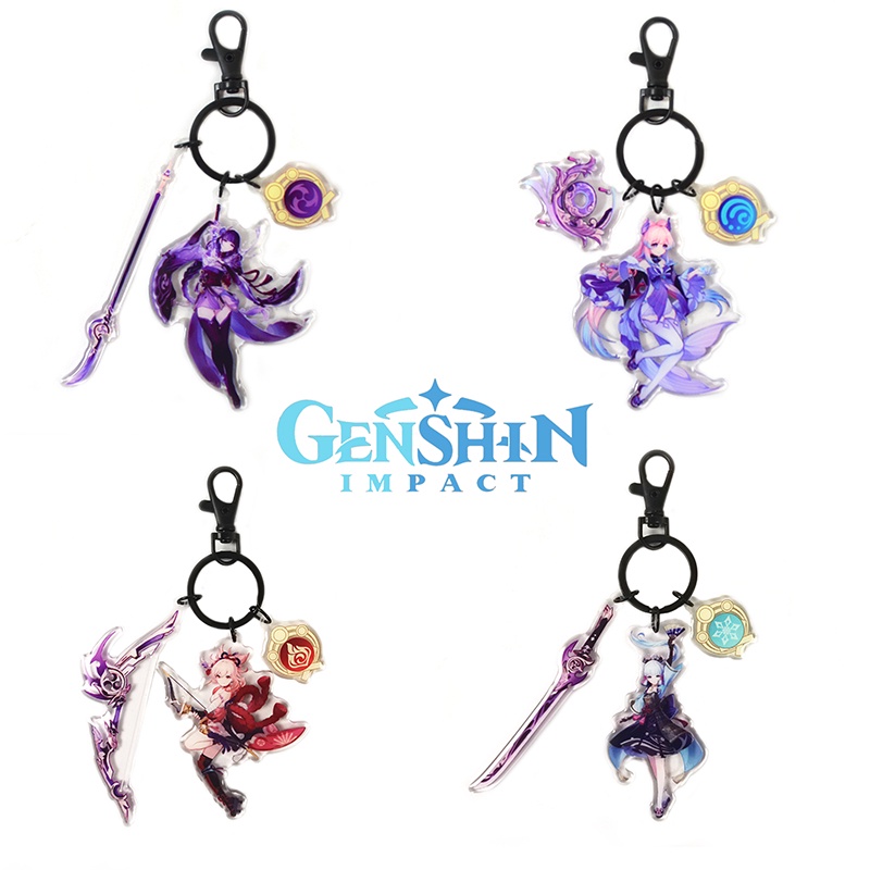 Genshin Móc Khóa 3 Trong 1 Bằng acrylic Xinh Xắn