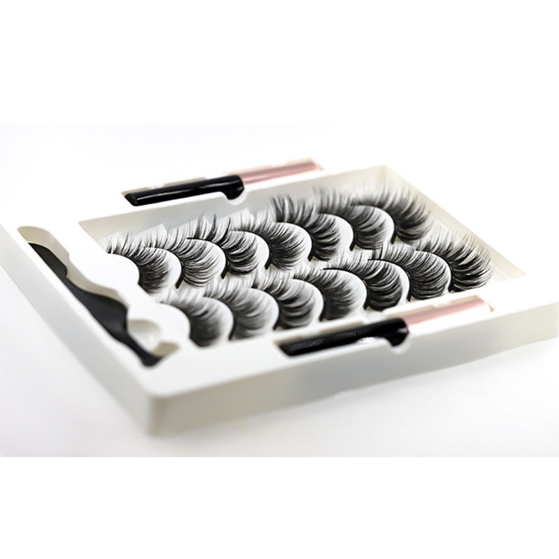 Set 7 Cặp Lông Mi Giả Kèm Bút Kẻ Mắt Từ Tính Lâu Trôi YOUYO