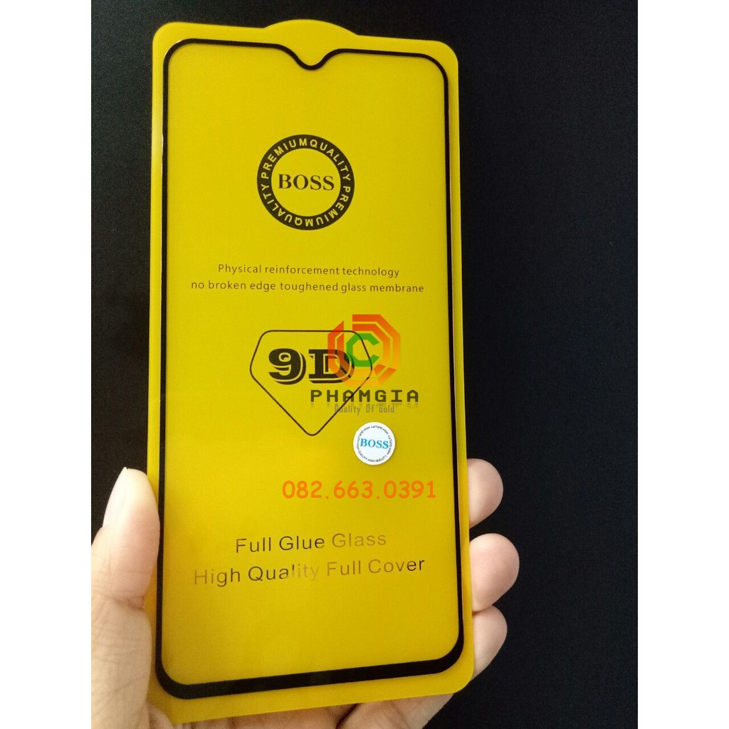 (có video) Kính cường lực realme c3 full màn, full keo, 9H+, không li ti