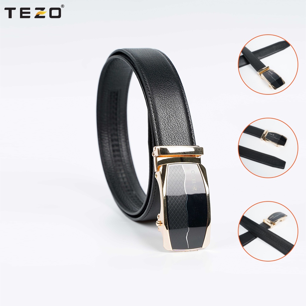 Thắt lưng nam TEZO, dây da nam công sở được làm từn 100% da bò cao cấp mặt vuông kim loại 469