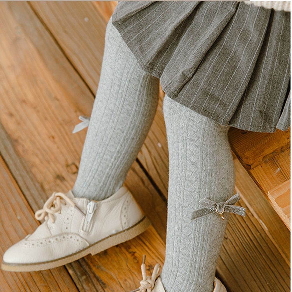 Quần tất cotton dệt kim màu trơn giữ ấm thời trang thu đông cho bé