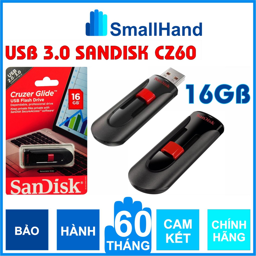 [Mã ELFLASH5 giảm 20K đơn 50K] USB 3.0/16GB SanDisk Chính Hãng – Cool Circle CZ60 – Bảo hành 5 năm