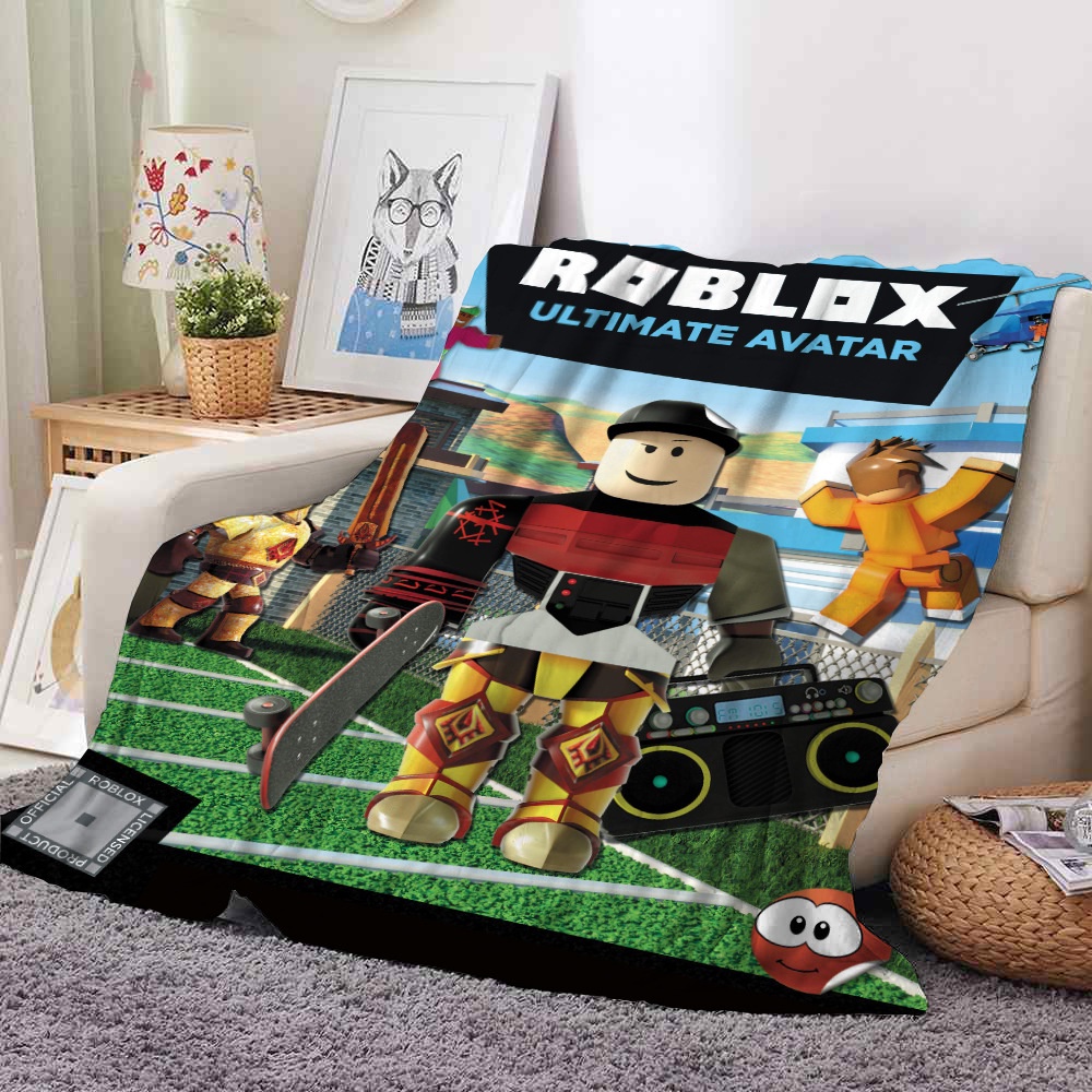 75cmx100cm Roblox Flannel Chăn ✷ ❈ Anime In Hình Ném Chăn Kẻ Sọc Phòng Ngủ Phòng Khách Chăn Ấm Áp Mềm Cho Trẻ Em