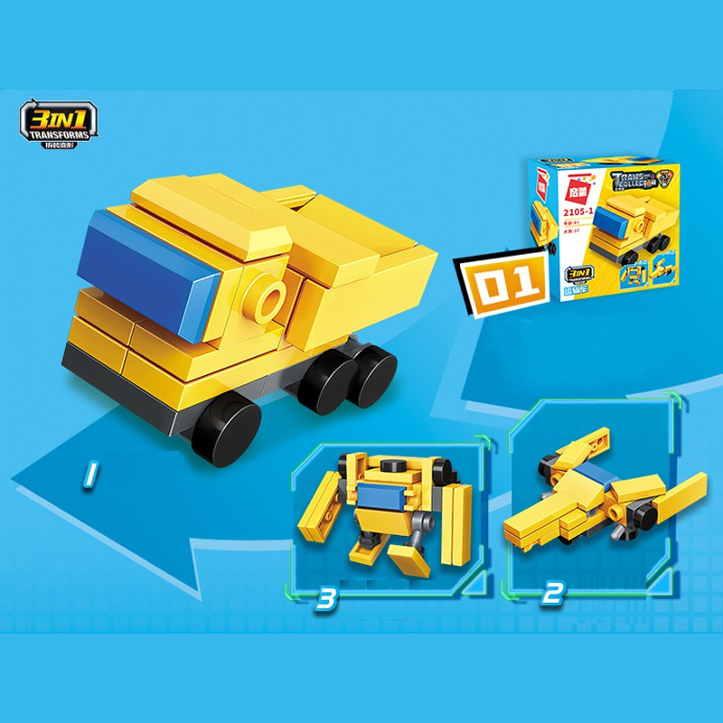 Đồ Chơi Xếp Hinh Lắp Ráp Các Xe Công Trình Và Xe Cảnh Sát Cho Bé