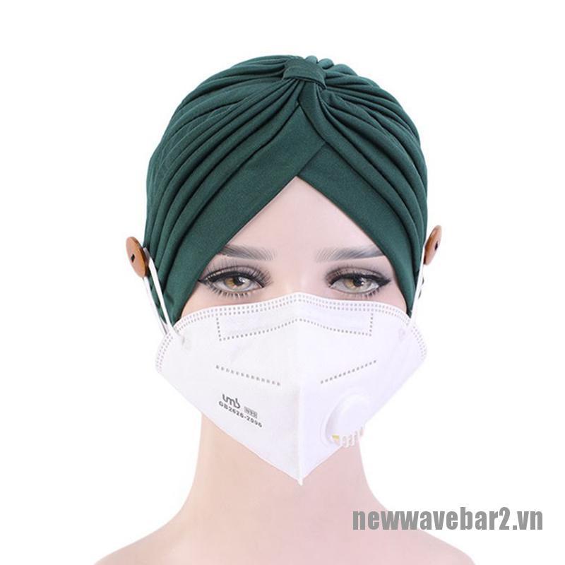 Set 2 Mũ Turban Có Nút Cài Bảo Vệ Tai Cho Người Lớn Mới