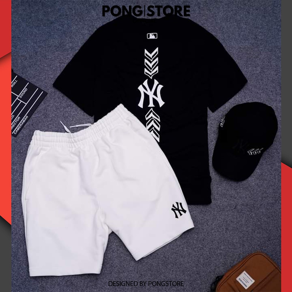 Bộ đồ nam hè thời trang hàn quốc PONGSTORE, set đồ nam mặc nhà phối chữ NEW YORK chất thun thoáng mát mẫu mới 2021