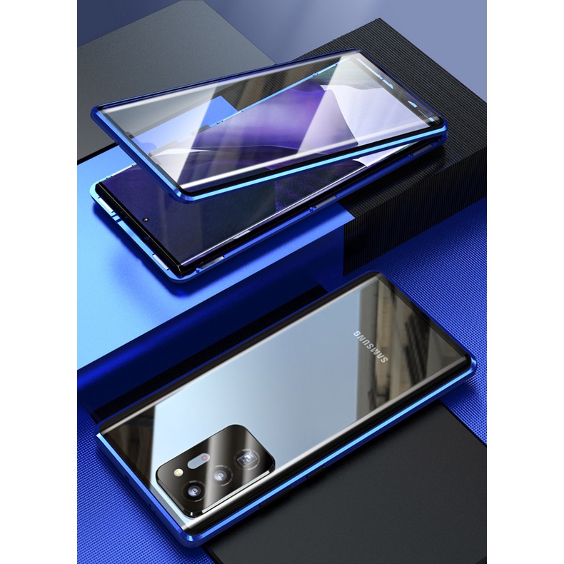 Ốp Điện Thoại Viền Kim Loại Từ Tính Bảo Vệ Camera Cho Samsung Galaxy S22 Ultra Note 20 S21 Plus S20 FE