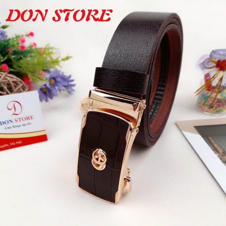 [LEATHER 100%] Thắt Lưng Nam Hàng SIÊU ĐẸP Khóa Kẹp Rút Chống Trượt Cao Cấp Full Da Bò Thật 100% (BH 12 Tháng)