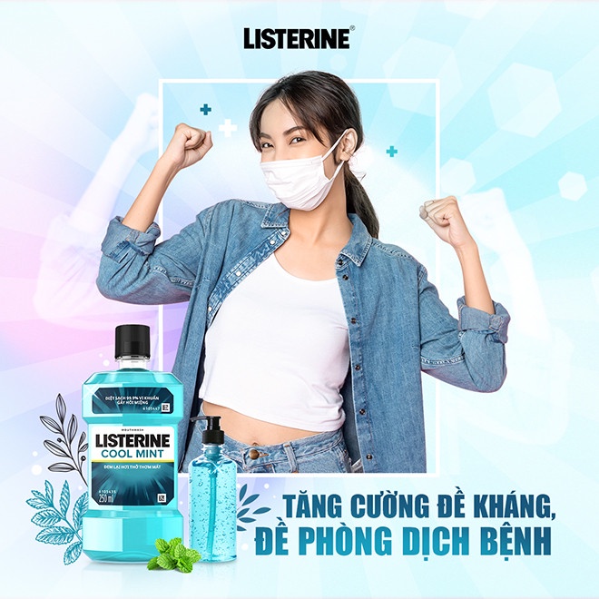 Nước Súc Miệng Listerine Bạc Hà Cool Mint Diệt Khuẩn, Giữ Hơi Thở Thơm Mát (Thái Lan)