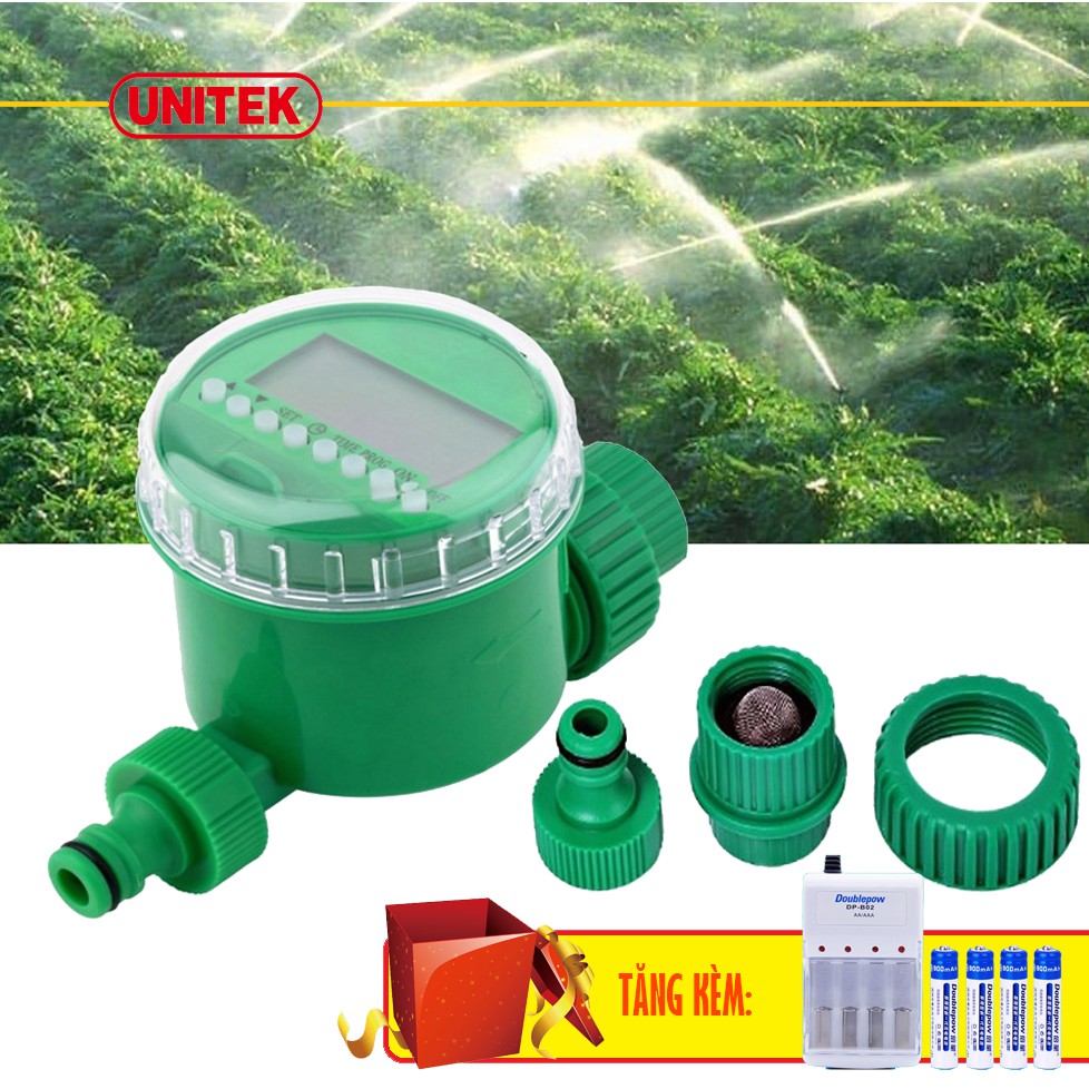 Đồng Hồ Hẹn Giờ Tưới Nước Cho Cây Tặng Kèm Bộ Pin Sạc Doublepow
