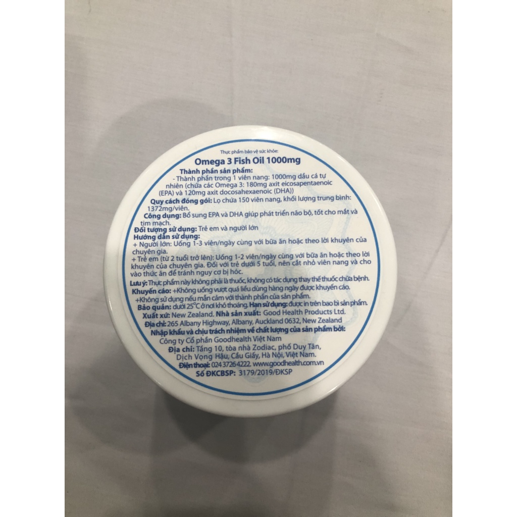 Omega Fish Oil 1000mg bổ sung EPA và DHA giúp phát triển não bộ, tốt cho mắt và tim mạch.