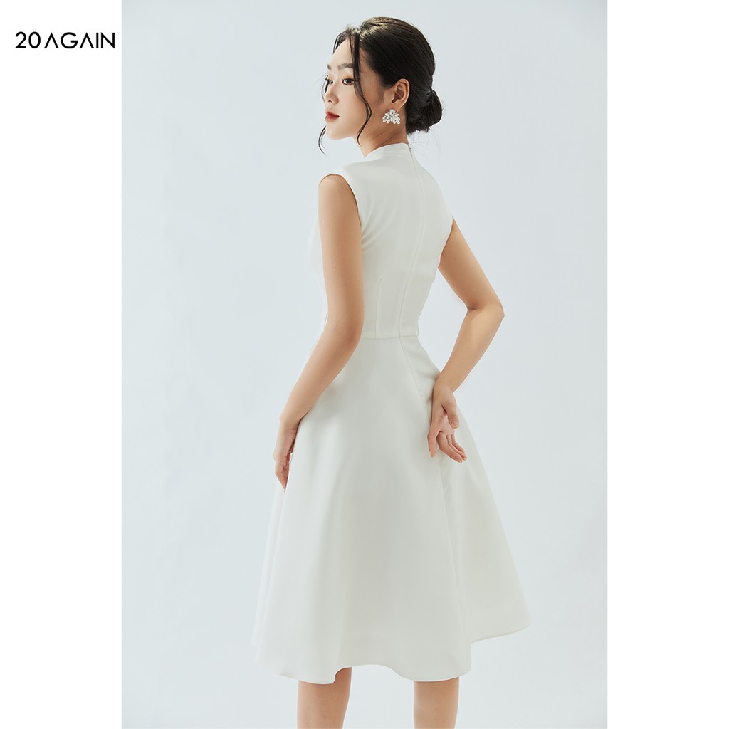 Váy xòe cổ V 20AGAIN, thiết kế đan dây sườn, tôn dáng DEA1541 | BigBuy360 - bigbuy360.vn