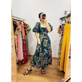ĐẦM MAXI CỔ VUÔNG TAY BÍ