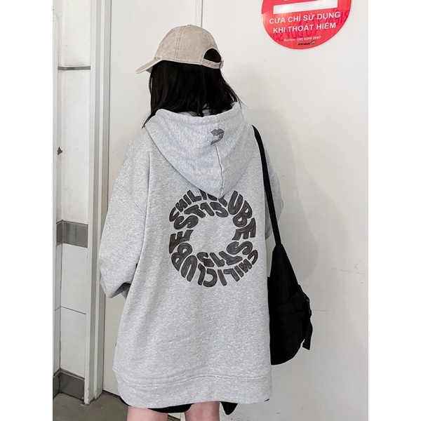 Áo Hoodie Zip Circle CHILICLUB (XÁM)
