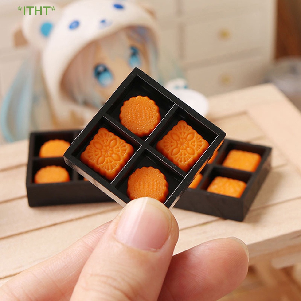1 Bộ Bánh Trung Thu Mini Tỉ Lệ 1: 12 Cho Nhà Búp Bê Mới