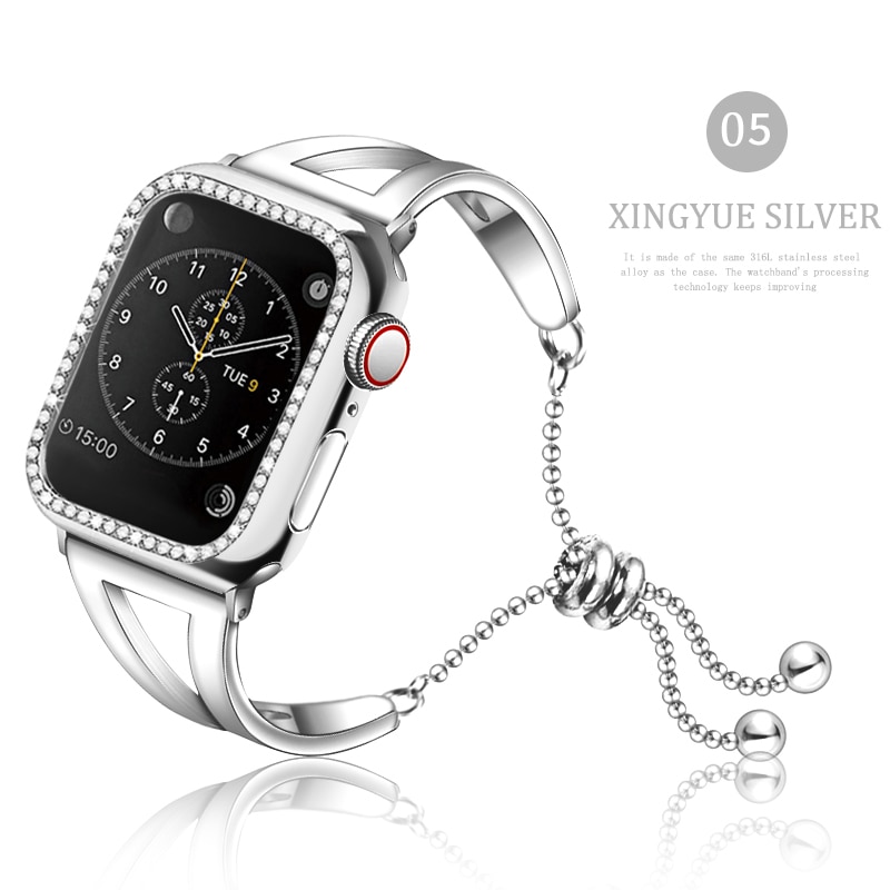 Dây đeo inox thích hợp cho đồng hồ thông minh Apple Watch 38mm 42mm 40mm 44mm Iwatch Series 5 4 3 2 1