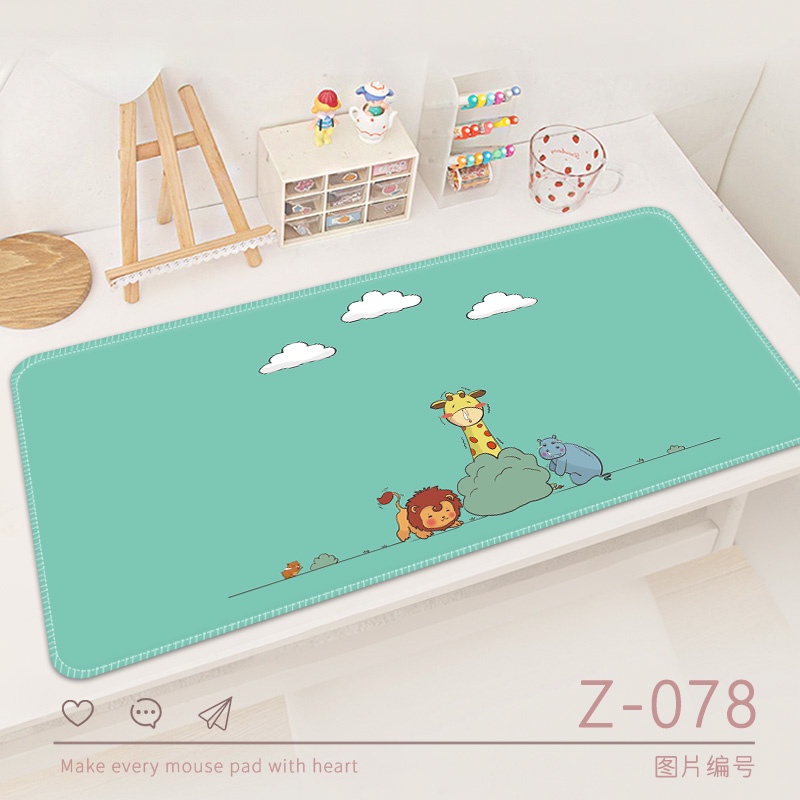 Tấm Lót Chuột Máy Tính Bằng Cao Su Tự Nhiên Hai Chiều Dày Dặn Họa Tiết Hoạt Hình Màu Hồng Dễ Thương Dành