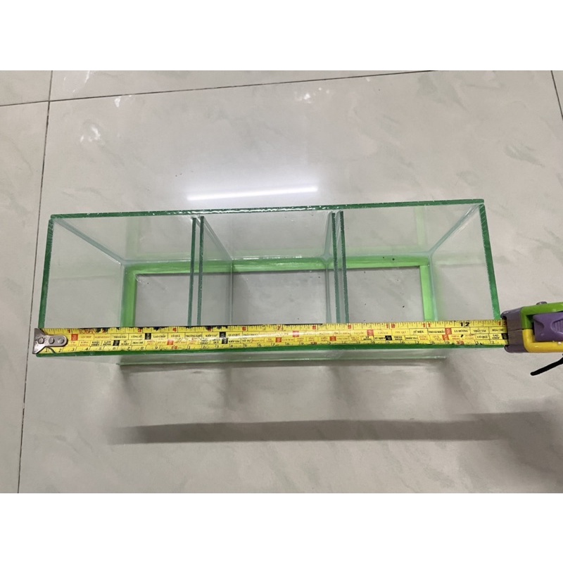 Bể cá, hồ cá 3 ngăn, 3 trong 1 để bàn dùng nuôi kiểng betta kích thước dài 33 cm, rộng 11 cm, cao 13 cm