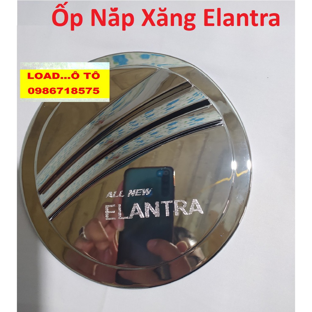 Ốp nắp bình xăng Huyndai Elantra 2019-2021 Nhựa ABS Mạ Crom Sáng Bóng