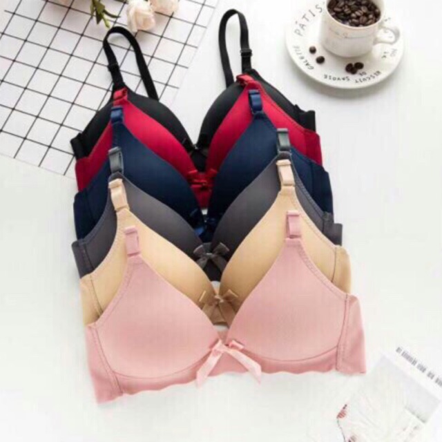 Áo Lót Su Trơn Đính Nơ Không Gọng Siêu Nhẹ (6690)