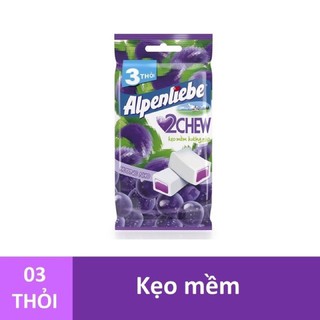 Kẹo Mềm Alpenliebe 2Chew Hương Nho Gói 3 Thỏi