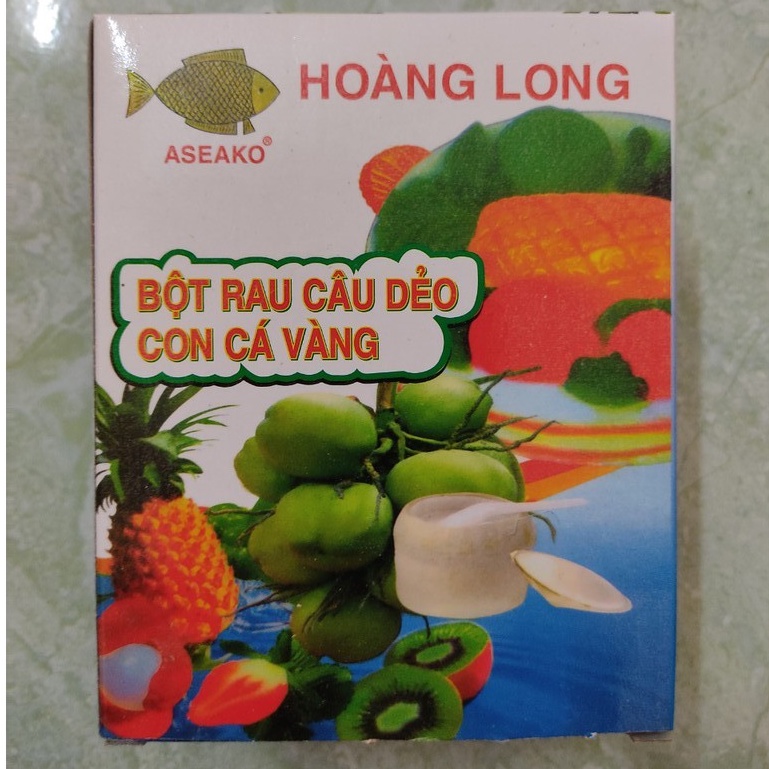 1 hộp bột rau câu dẻo con cá vàng 12gói hoàng long