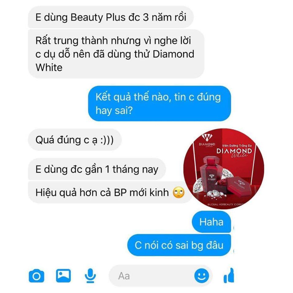 VIÊN UỐNG DIAMOND WHITE _ DA TRẮNG NHƯ NGỌC TRINH ( 100% CHÍNH HÃNG)