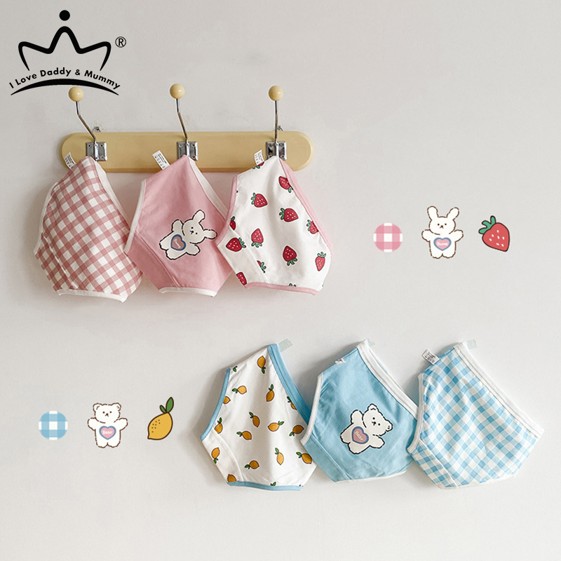 Set 3 Quần Lót Cotton In Hình Trái Cây Dễ Thương Cho Bé