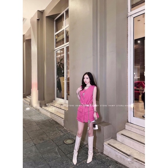 Áo Dạ Hồng Sát Nách