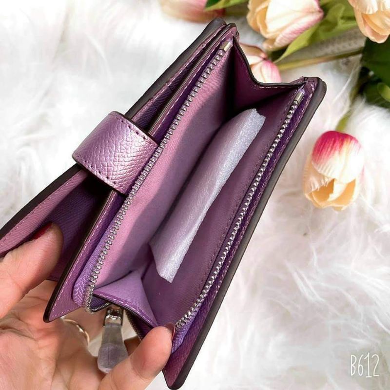 Ví Coach ngắn wallet medium da thật, full box