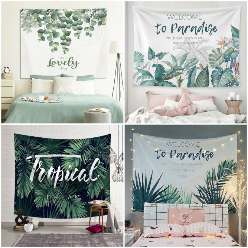 [ĐẸP - SẴN] Bộ sưu tập Phong cách Tropical: thanh bình, dễ chịu - Tranh vải treo tường decor phòng (TẶNG kèm 01 bộ móc )