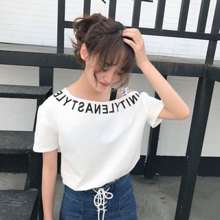 Áo Thun Nữ Trễ Vai Viền Chữ Thời Trang WM TOP 800021