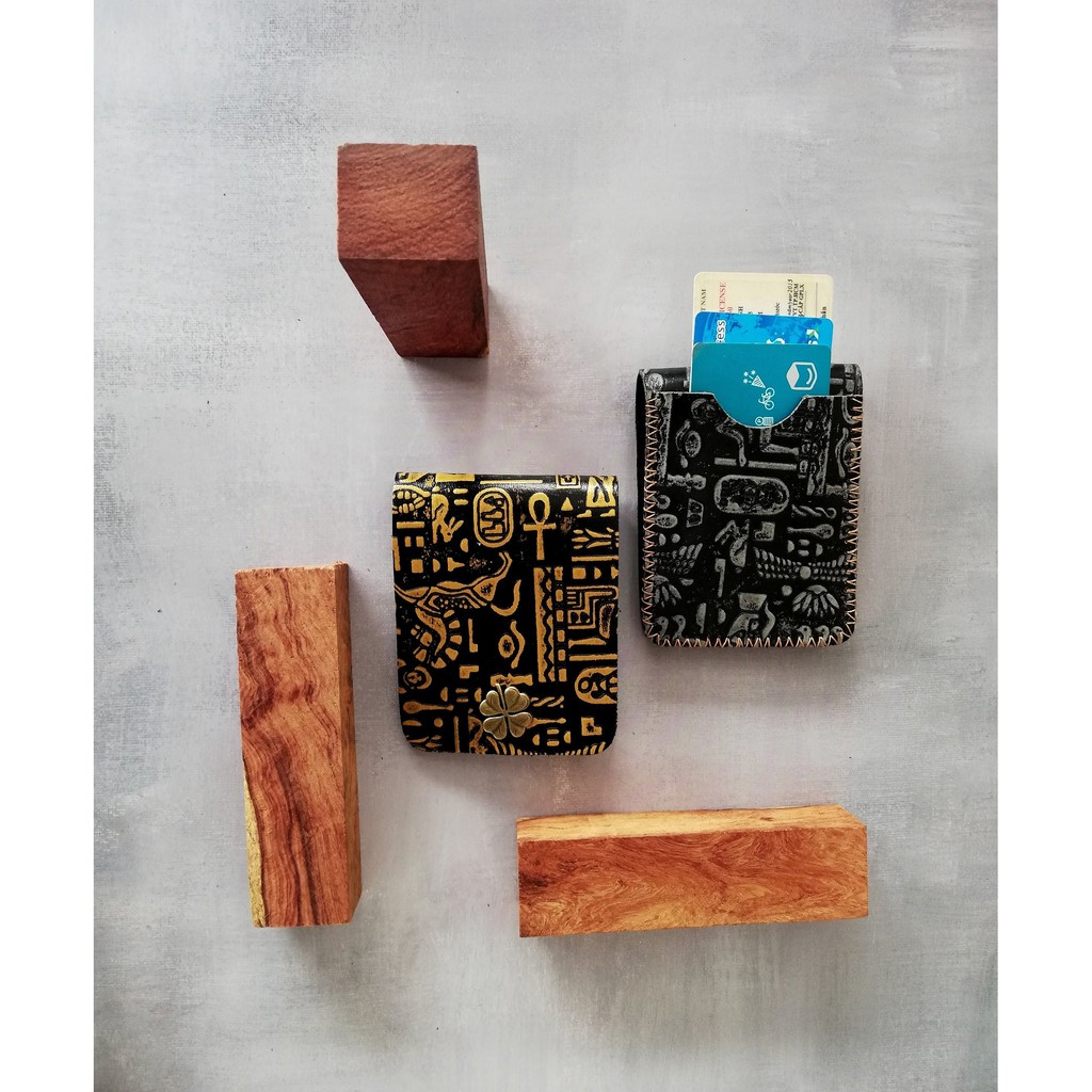 Ví Sen Kẹp Tiền Nam – Có 2 màu – dòng Dập Vân Ai Cập – VT95 Handmade ( TTMAC)