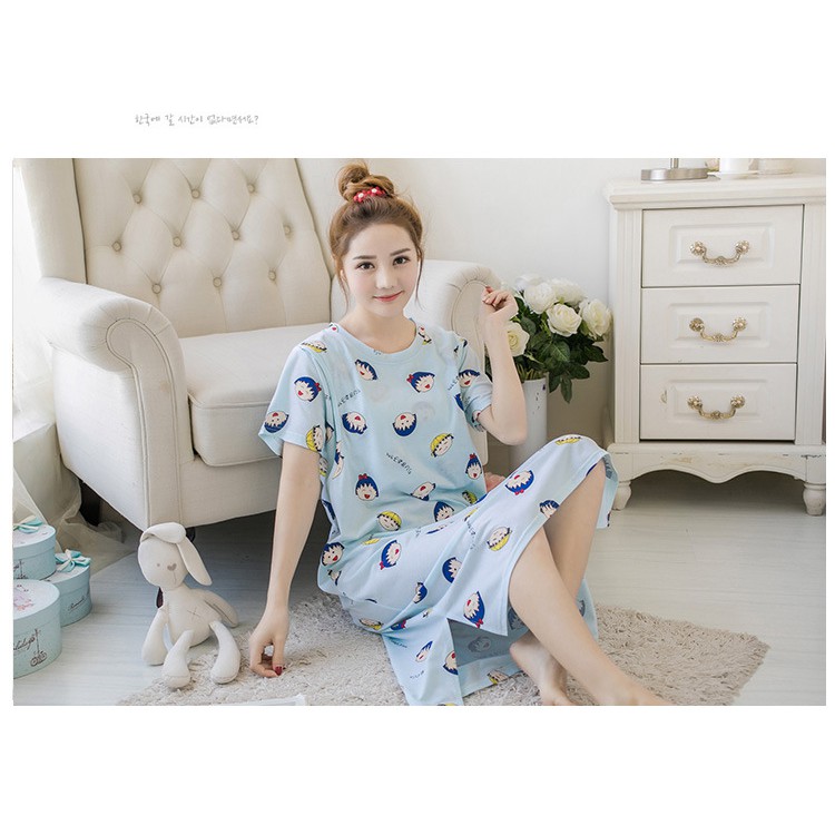 Đầm Ngủ Cotton Plus Size Dành Cho Mẹ Bỉm Sữa