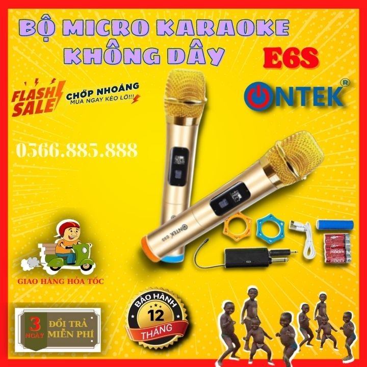 Bộ micro không dây Ontekco Mv02/ vietstar Mv01 chạy loa kéo, âm ly, dàn loa