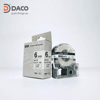 Nhãn in SS12KW sử dụng cho máy in Tepra và Espon chữ đen nền trắng 12mm x 8m