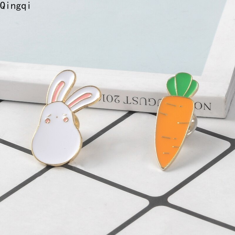 Ghim cài áo MISS ZOE hình thỏ/cà rốt dễ thương sáng tạo